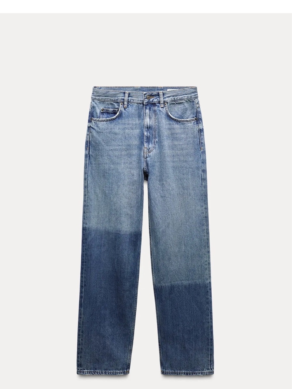 Women's Two-Tone Blue Straight-Leg Jeans